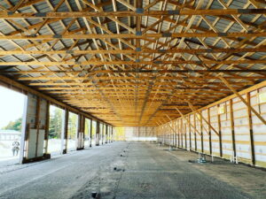 Commercial pole barn building.